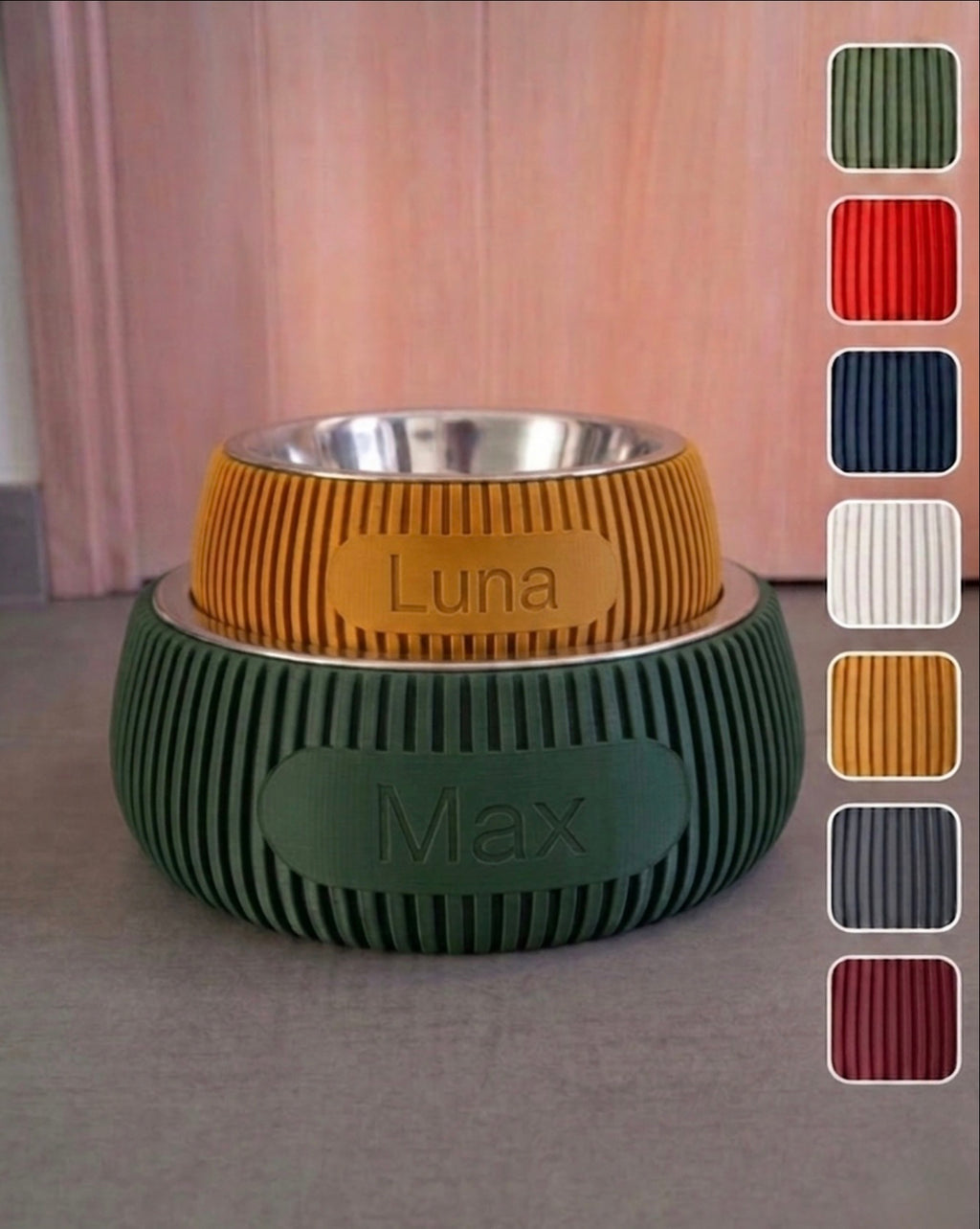 🐾 Gepersonaliseerde Voerbakhouder Ø 21 cm (3D Geprint) 🐾