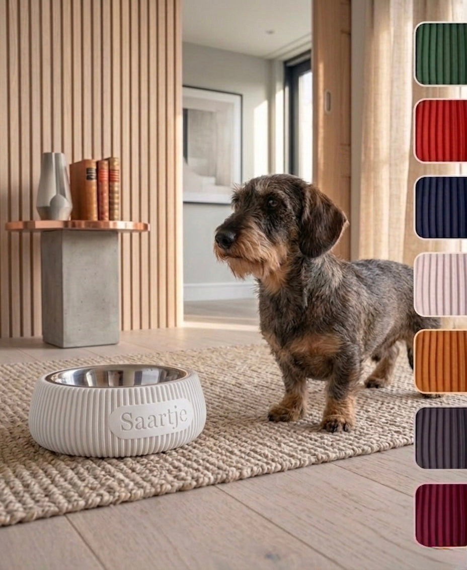🐾 Gepersonaliseerde Voerbakhouder Ø 21 cm (3D Geprint) 🐾