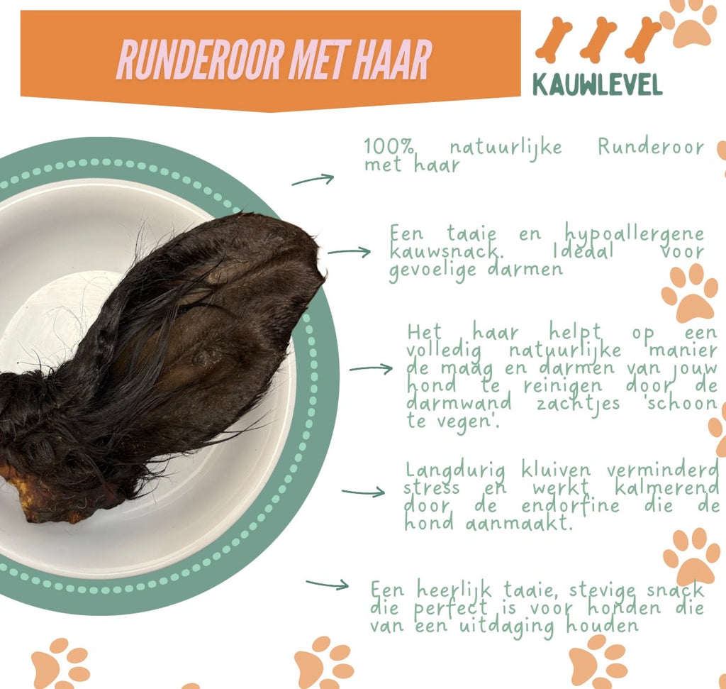 Runderoor met haar en pit